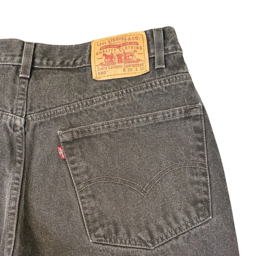 Levi's Men's 550 Relaxed Fit Black Jeans Size 38 x 30 #1824